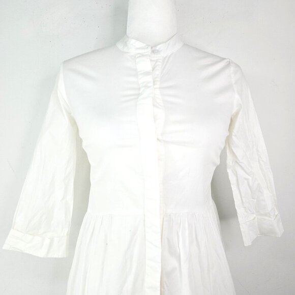 Tuckernuck Womens White Poplin Royal Shirt Tunic Dress XS 100% Cotton 3/4 Sleeve - Picture 2 of 6